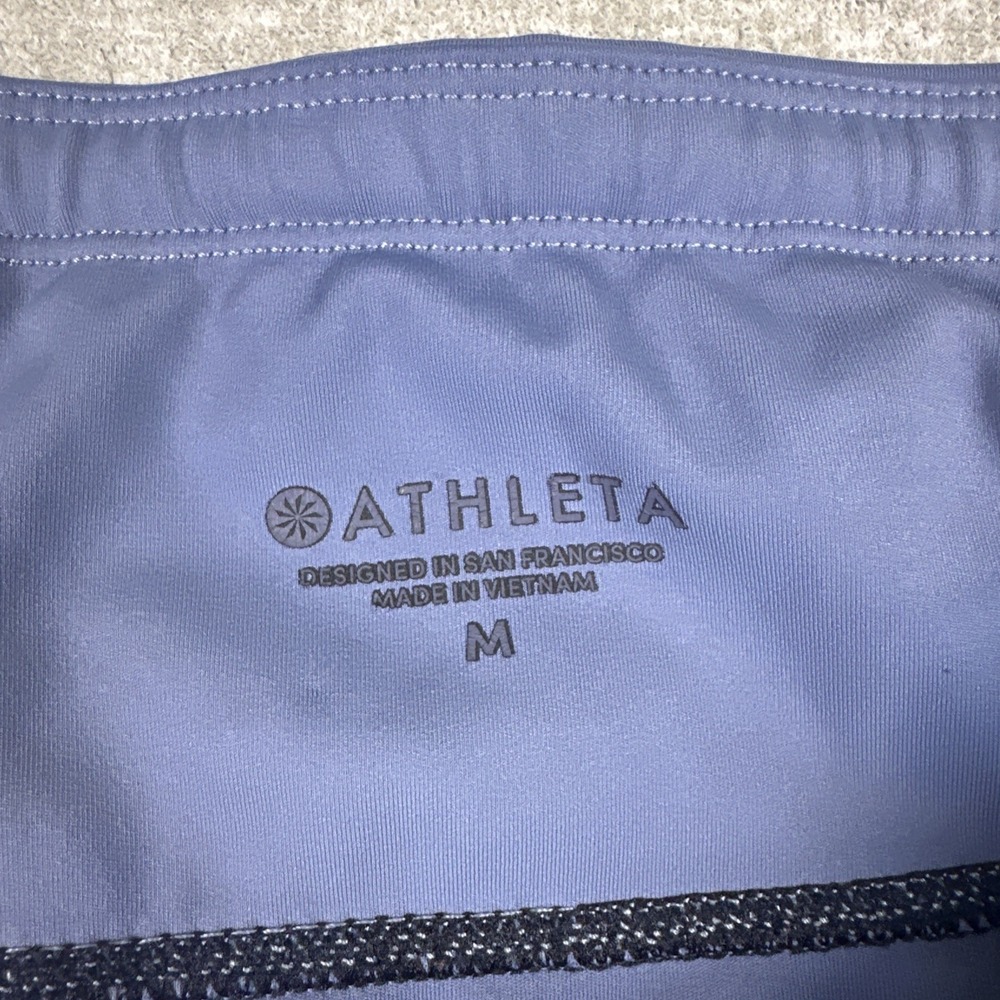 Athleta‎ Leggings Women Size M Blue Contender Lazor Cut Zipper pockets - Picture 9 of 15